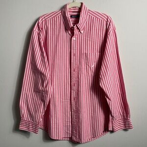 NAUTICA - Men's stiped shirt Button down with emblem on pocket.  L